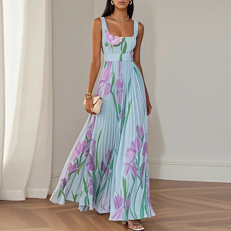 Oriah™ | Vestido largo en forma de trapecio floral