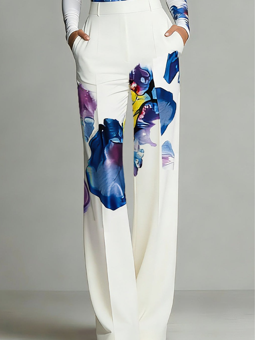 Conjunto de Top y Pantalones de Cuello Redondo en Color Block Sienna