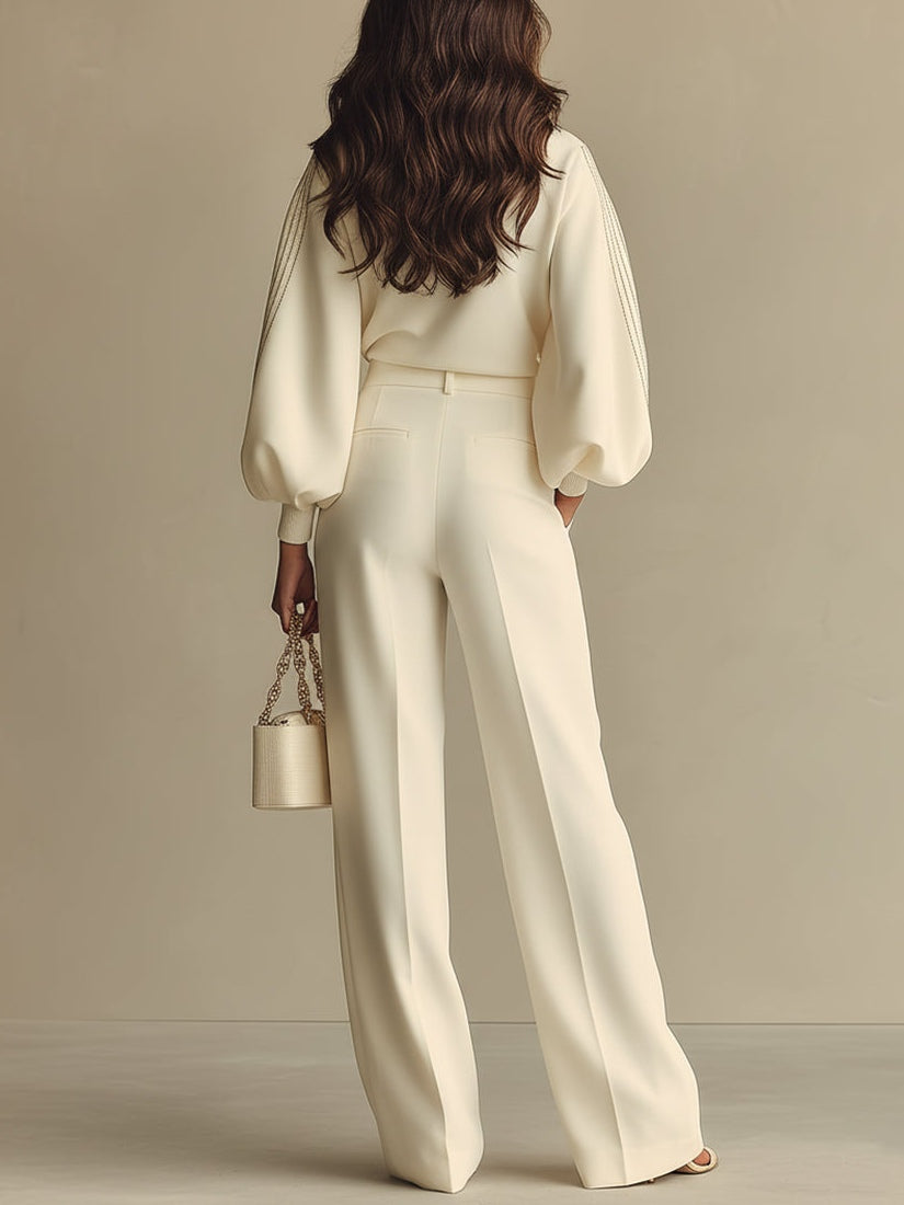 Selena – conjunto de canalé con pantalones anchos