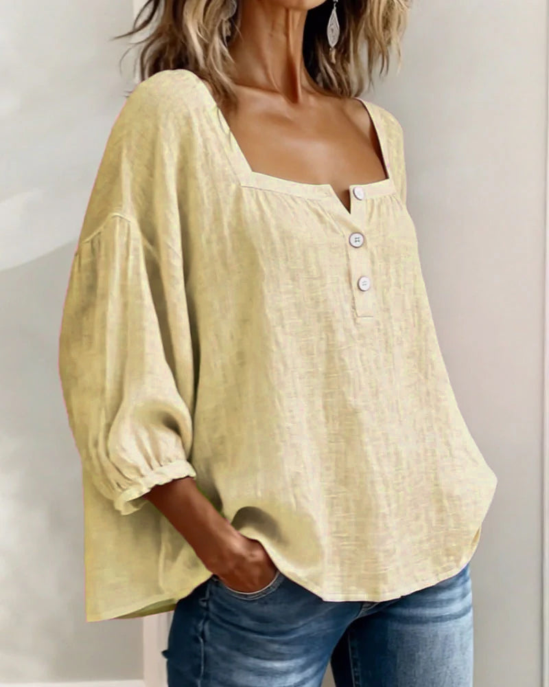 Sherri™ | Blusa elegante con escote cuadrado