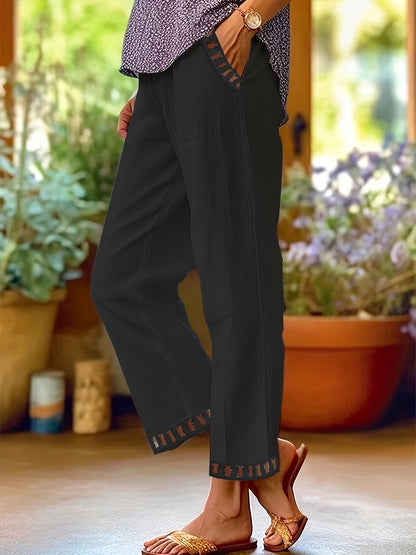 Wren – Pantalones Cropped Relax con Detalles en Contraste