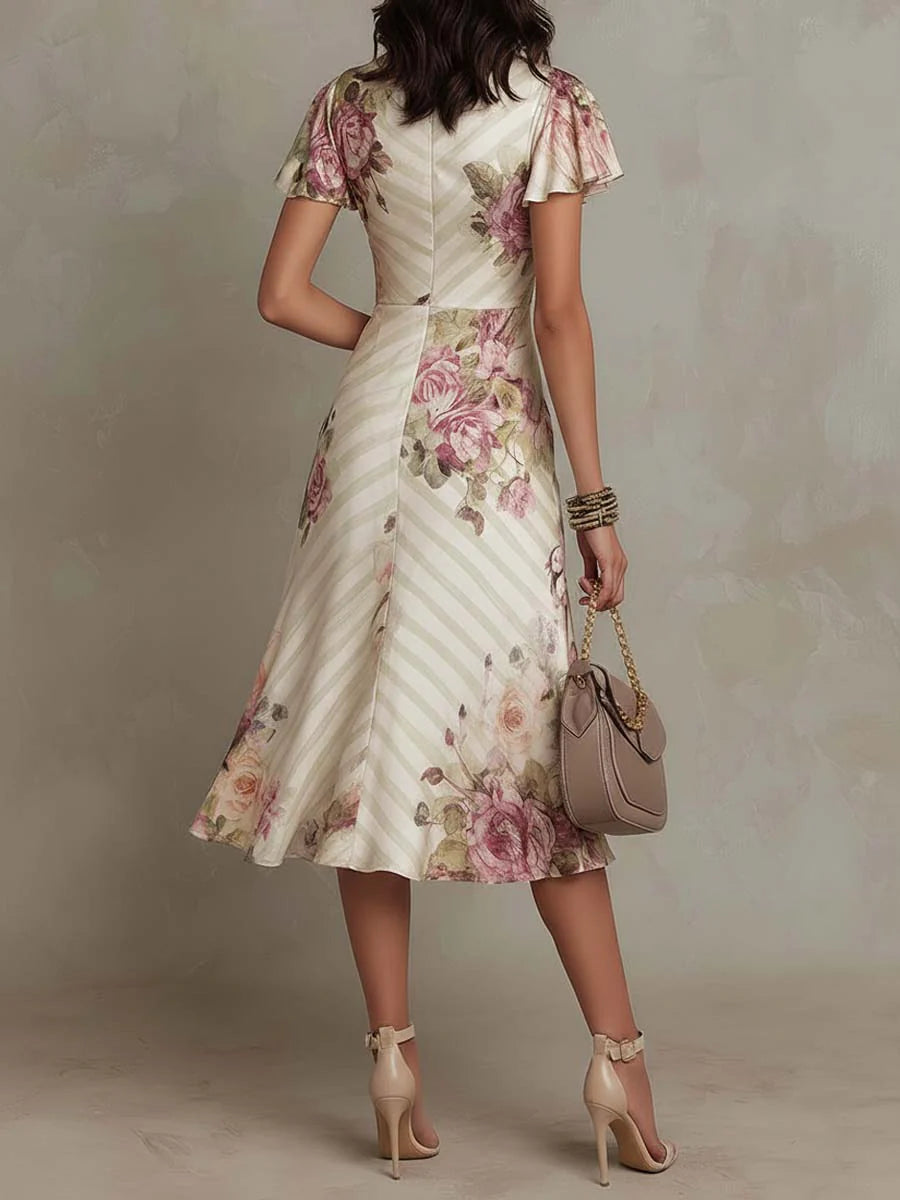 Elena | Vestido Midi Envolvente Floral