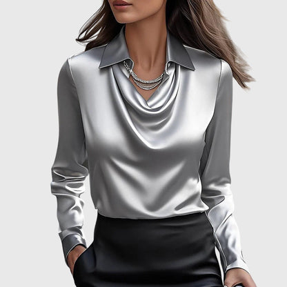 Aisha™ | Blusa fluida brillante