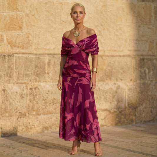 Celeste | Vestido Elegante con Hojas