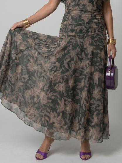 Calen | Vestido Midi Off Shoulder Flotante