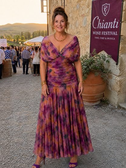 Calen | Vestido Midi Off Shoulder Flotante