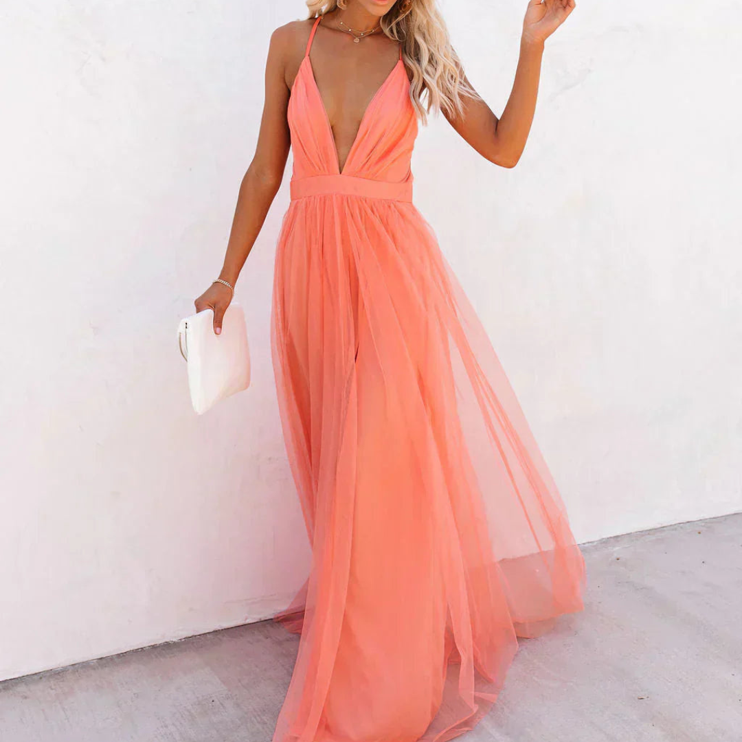 La Chispa | Vestido Maxi Luz Coral