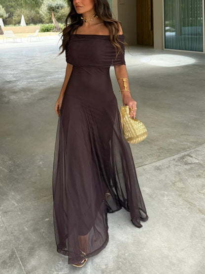 Camila | Vestido Maxi Elegante de Malla