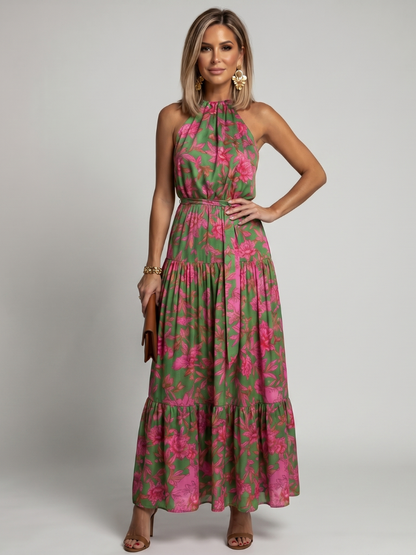 Rowen | Vestido Midi con Escote Halter Drapejado