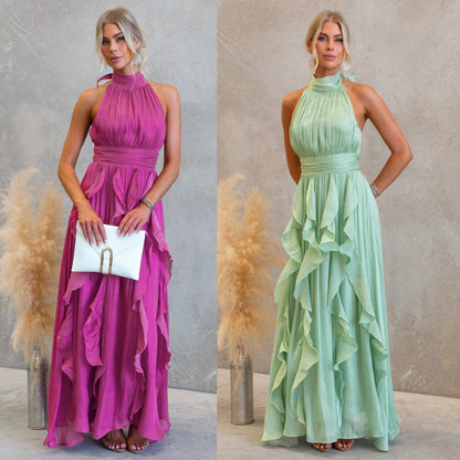 Vestido Maxi con Volantes Celestia