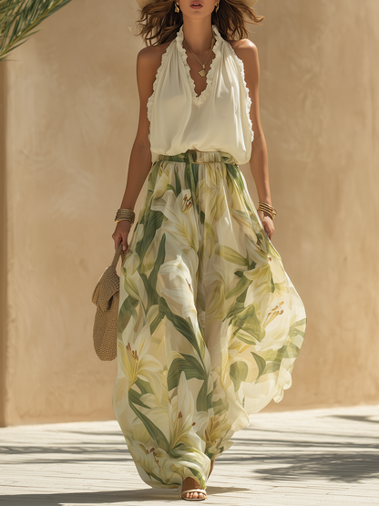 Marisol | Conjunto Fluido Impreso Lirio Elegante