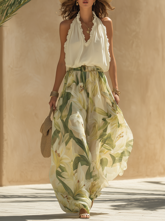 Marisol | Conjunto Fluido Impreso Lirio Elegante