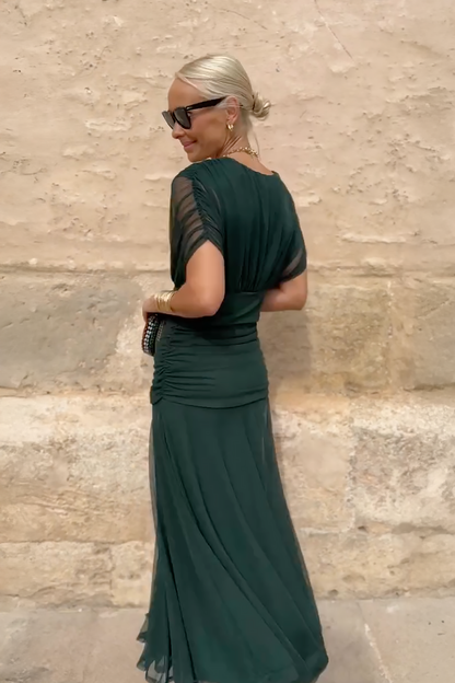 ANA | VESTIDO MAXI PLEAT ELEGANTE