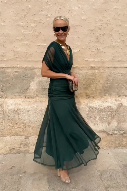 ANA | VESTIDO MAXI PLEAT ELEGANTE
