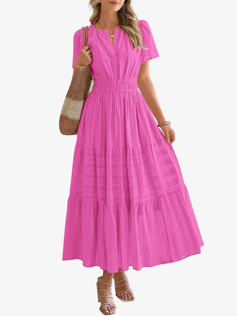 Vestido Maxi con Cintura Fruncida