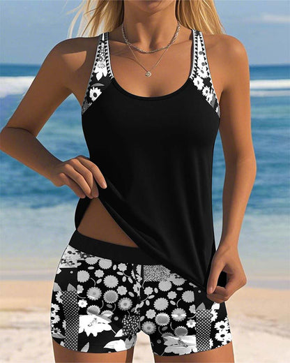 Sabrina | Traje de baño de dos piezas con ajuste cómodo y estilo playero floral
