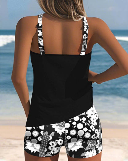 Sabrina | Traje de baño de dos piezas con ajuste cómodo y estilo playero floral