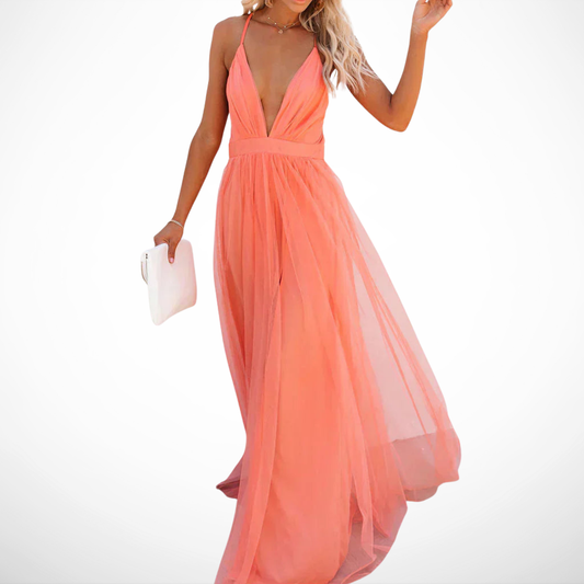 La Chispa | Vestido Maxi Luz Coral