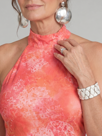Coraline | Vestido Maxi con Escote Halter y Motivo Estampado