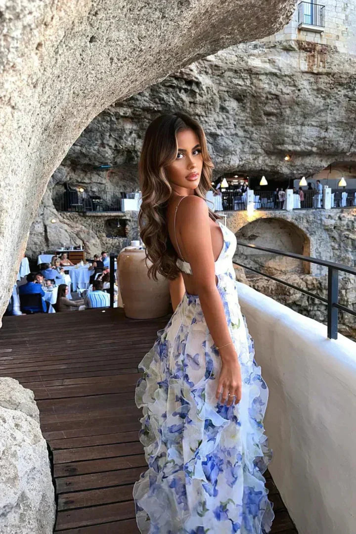 Lidia™ | Vestido Midi Floral con Volantes