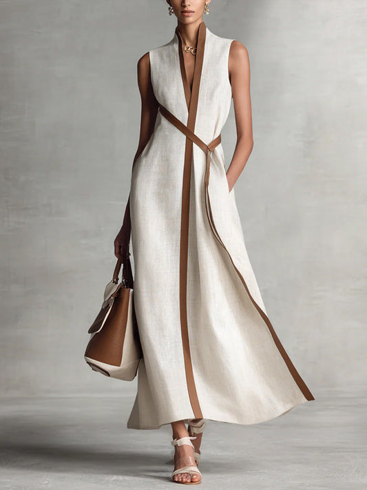 Margaux · Vestido fluido con cuello coreano
