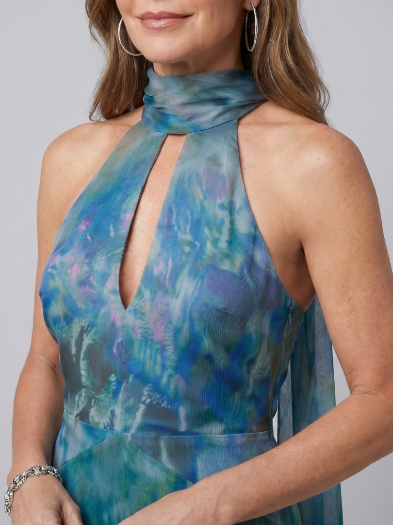 Juniper | Vestido Maxi Sin Mangas con Cuello Halter con Abertura