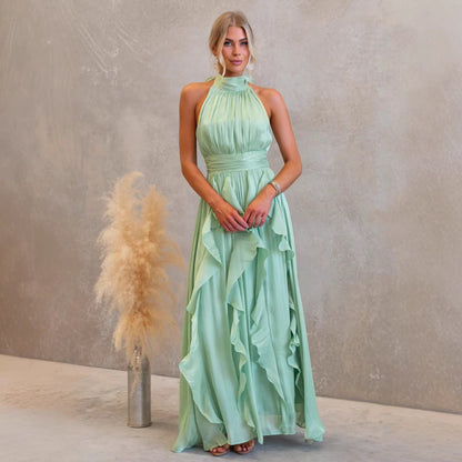 Vestido Maxi con Volantes Celestia