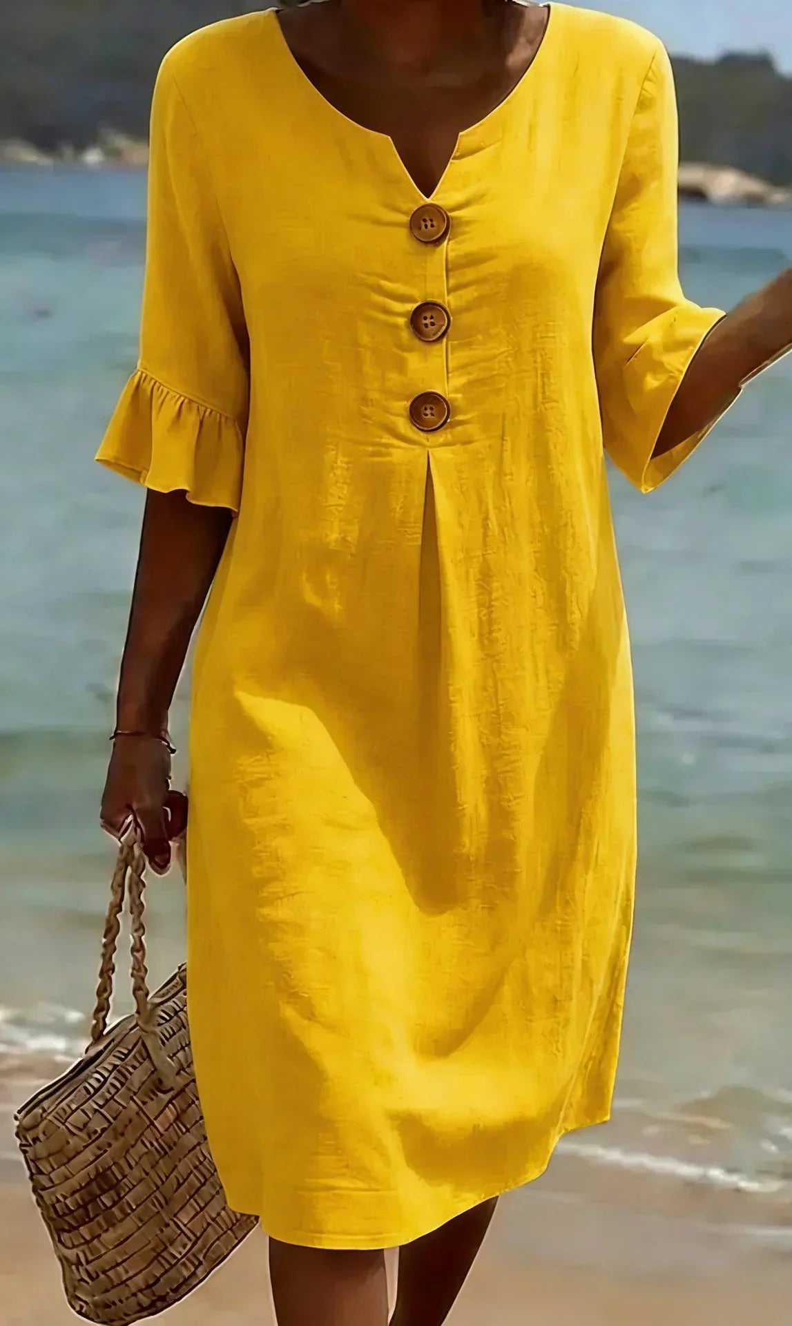 Radmila™ | Vestido largo de manga larga texturizado