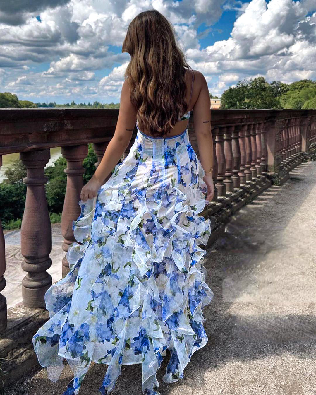 Lidia™ | Vestido Midi Floral con Volantes