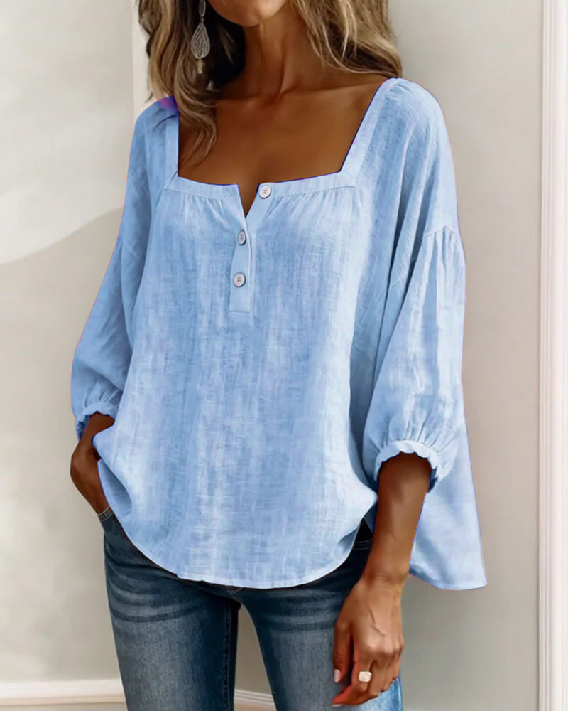 Sherri™ | Blusa elegante con escote cuadrado