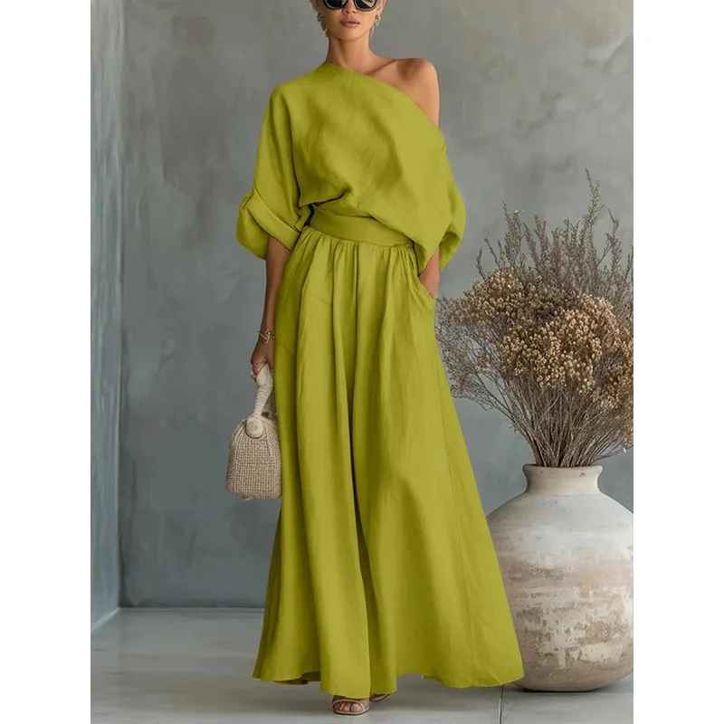 Lisa | Conjunto de Top Suave sin Hombros y Pantalones Ajustados
