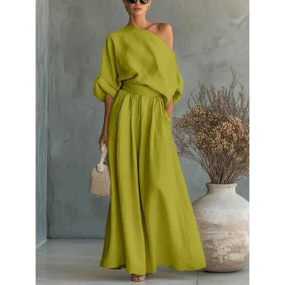 Lisa | Conjunto de Top Suave sin Hombros y Pantalones Ajustados