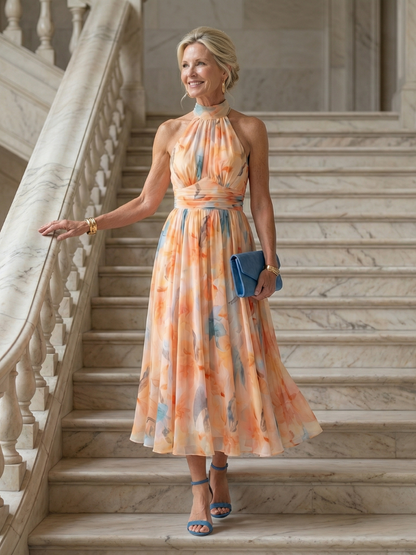 Elin | Vestido Midi con Escote Halter