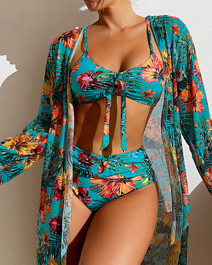 Glenda - Bikini con falda floral