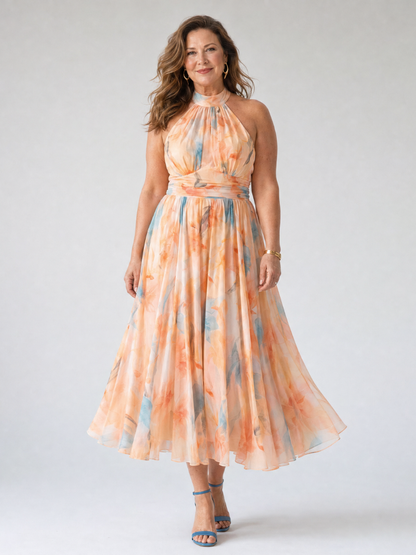 Elin | Vestido Midi con Escote Halter