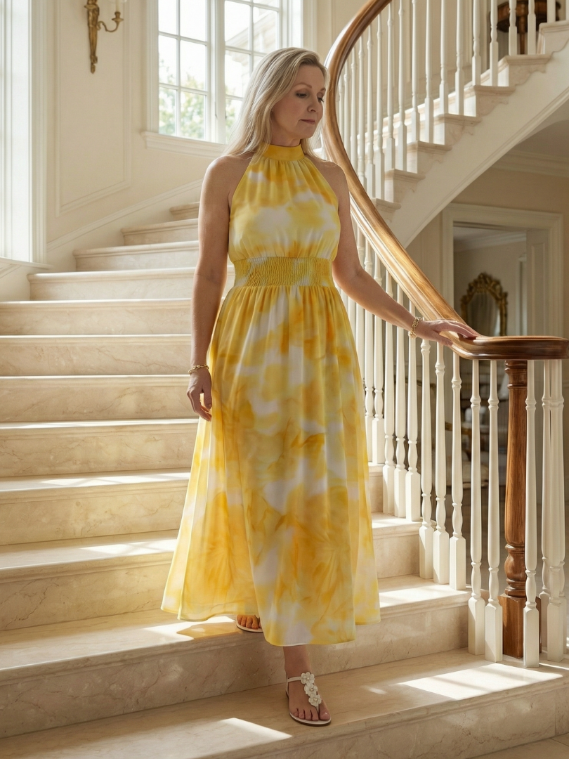 Sylin | Vestido Midi con Escote Americano