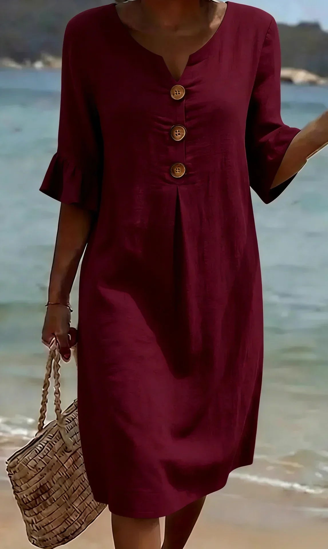 Radmila™ | Vestido largo de manga larga texturizado