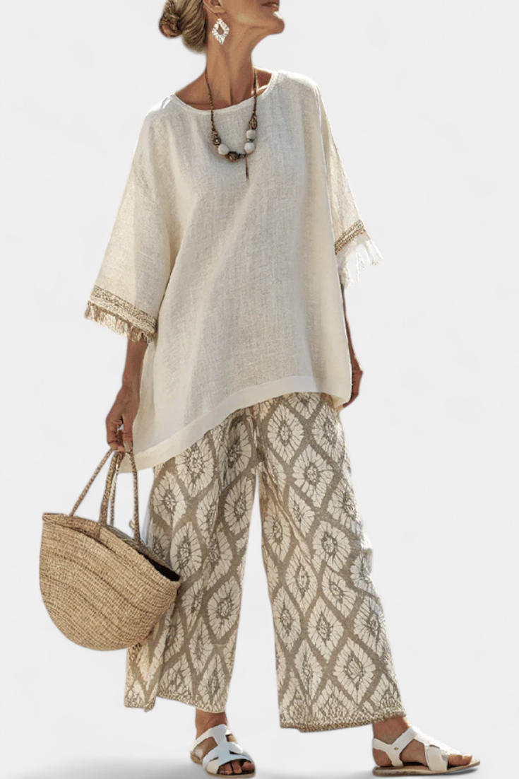 Alverra | Conjunto Top Sofisticado y Pantalones Casual