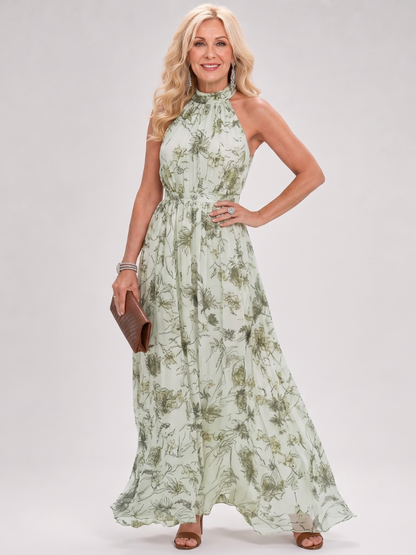 Guinevere | Vestido Midi con Estampado Floral y Falda Flotante
