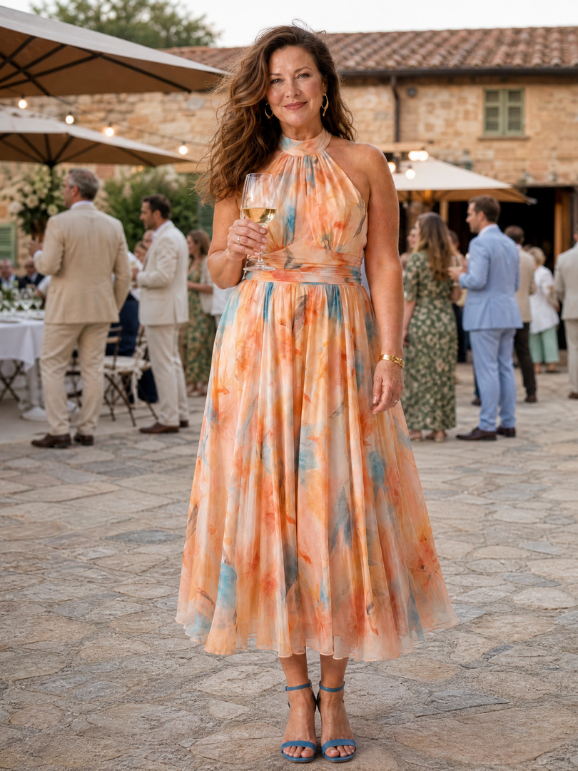 Elin | Vestido Midi con Escote Halter