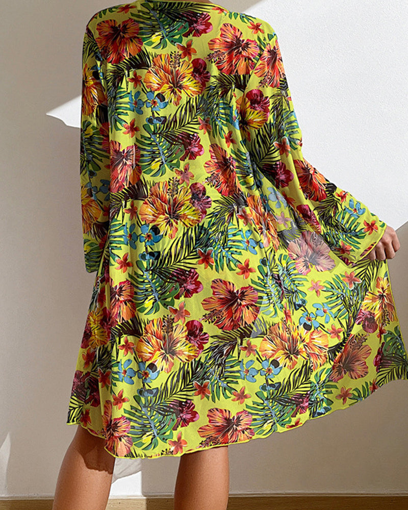 Glenda - Bikini con falda floral
