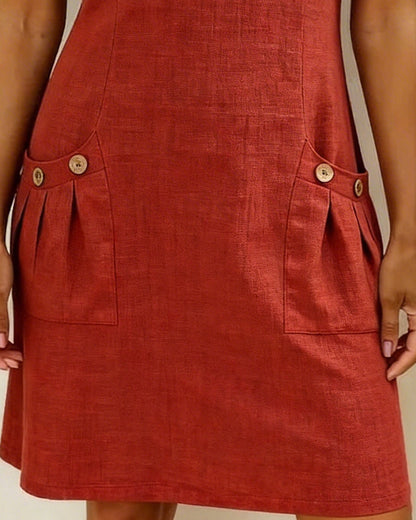Eliana - Vestido Corto con Cremallera y Bolsillos
