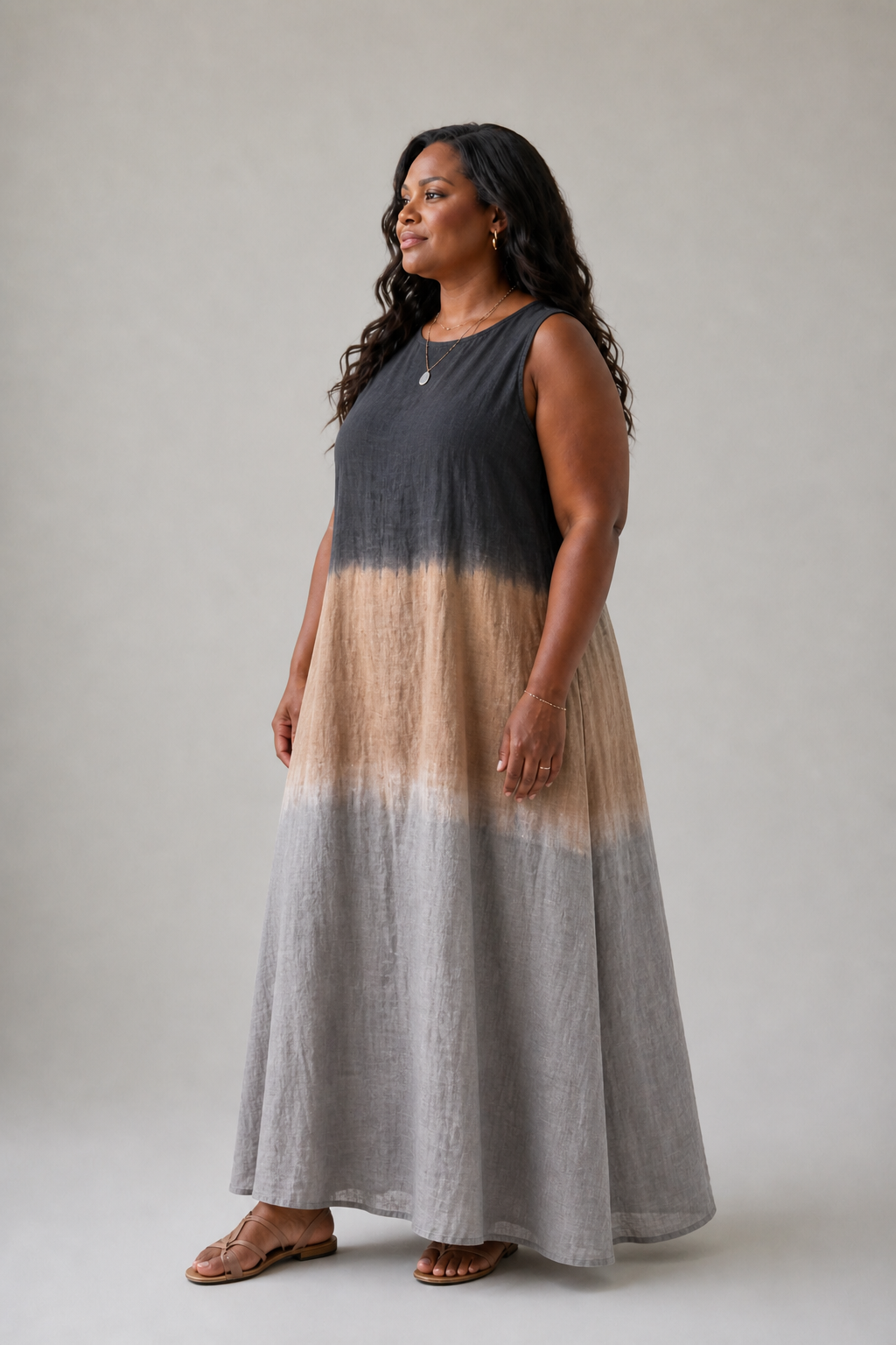 Sorelle | Vestido Midi Ombre Sin Mangas