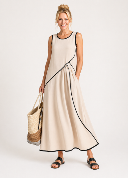 Soleia | Vestido Maxi Sin Mangas con Cuello Redondo