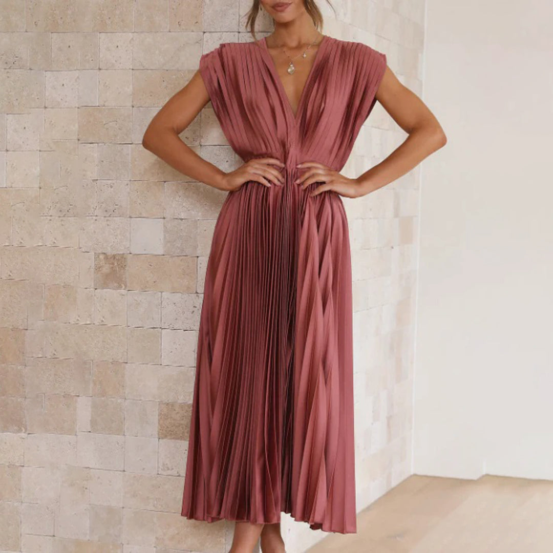 Marni™ | Vestido Midi Plisado Atemporal