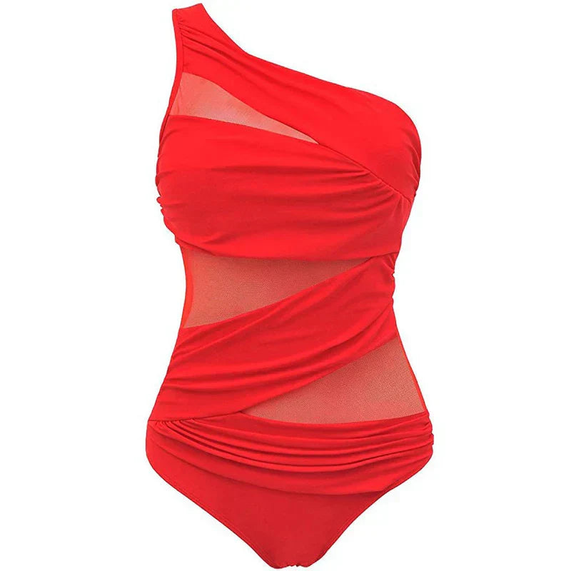 Nayla | Tu elegante traje de baño de un solo hombro en talla grande