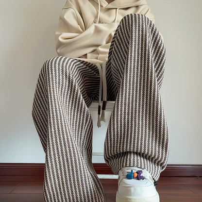 XAVIERA – PANTALONES DE FELPA MODERNOS A RAYAS