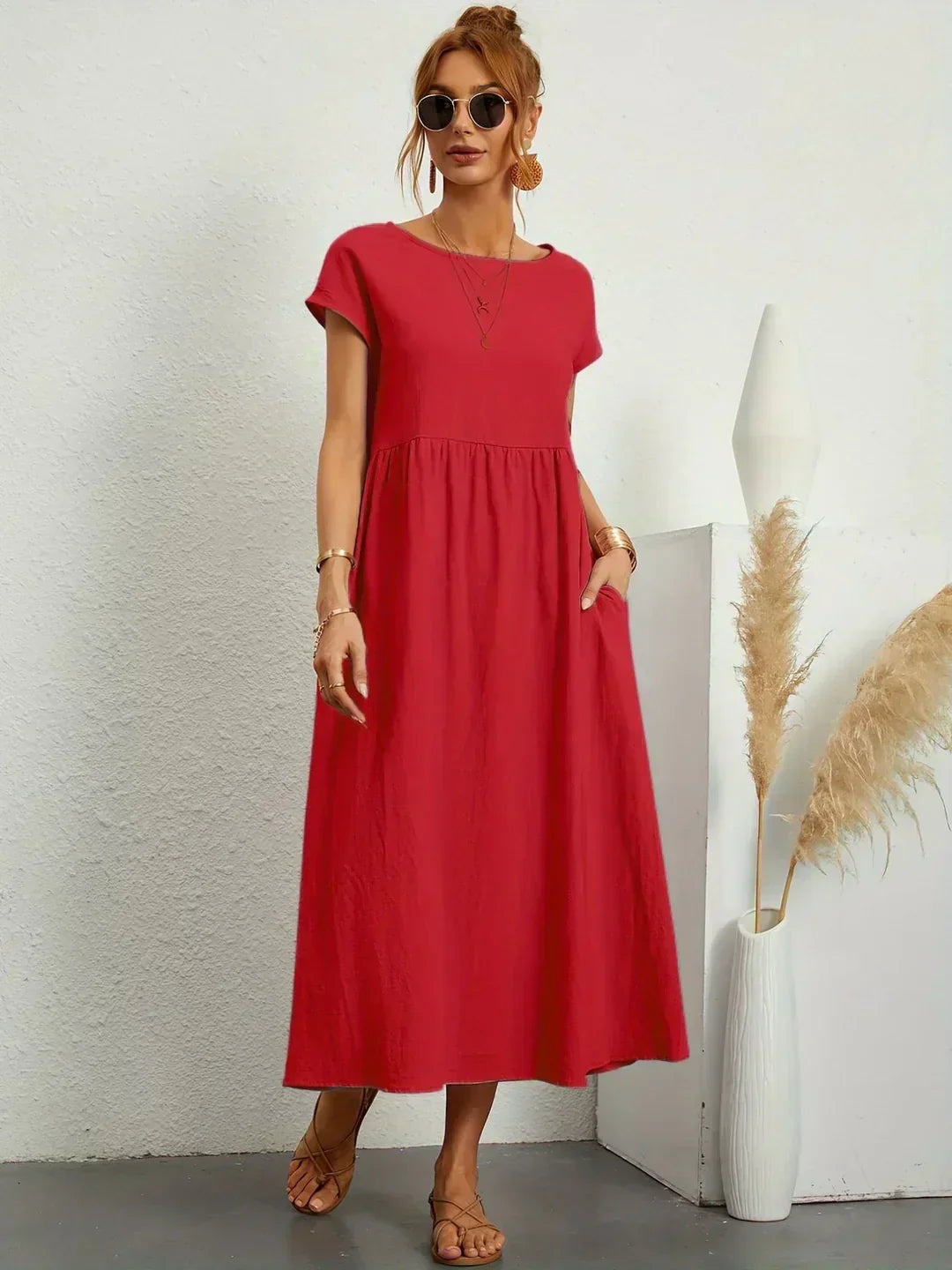 Ursina™ | Vestido Midi Fluido