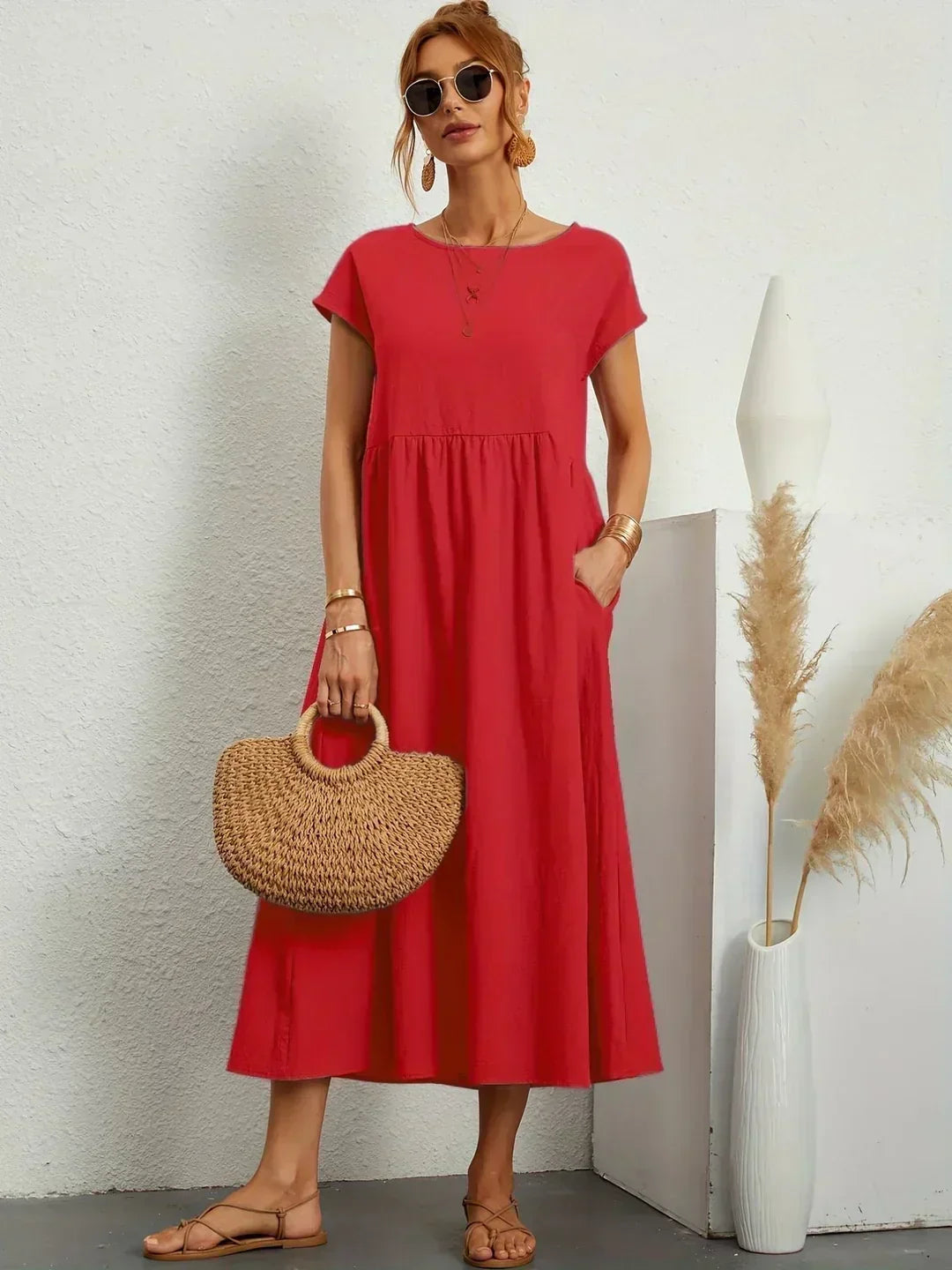 Ursina™ | Vestido Midi Fluido