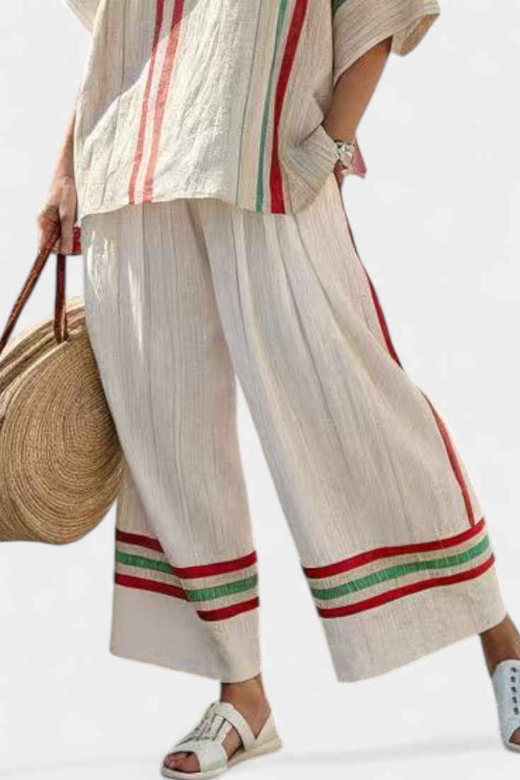 Truvane | Blusa Boho Con Estampado Confortable & Pantalones Loose-Fit